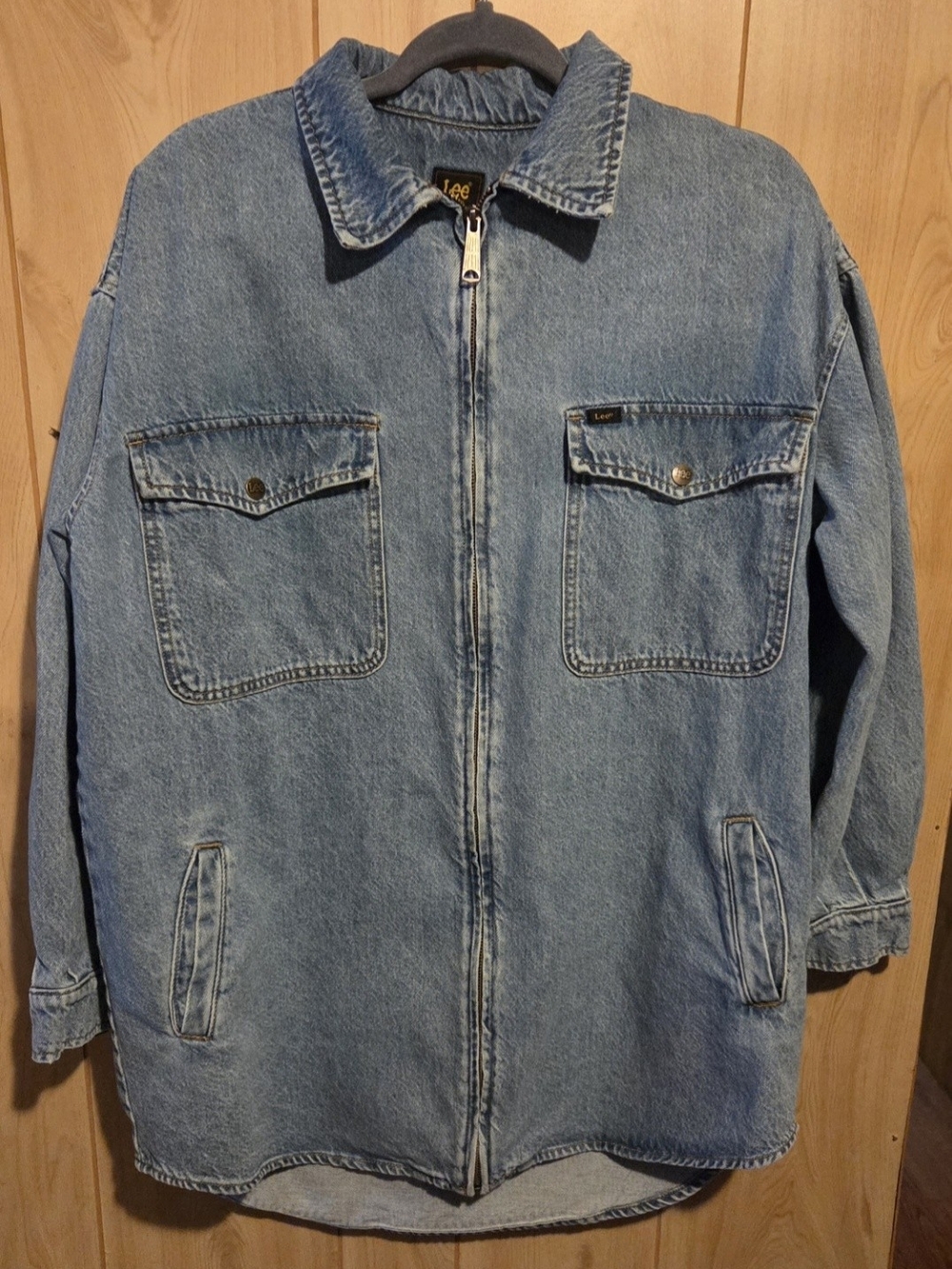 Vintage Y2K Women's Oversized Zip Up Lee Denim Jacket